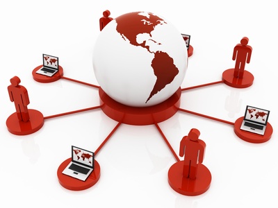 Global Computer Network blue