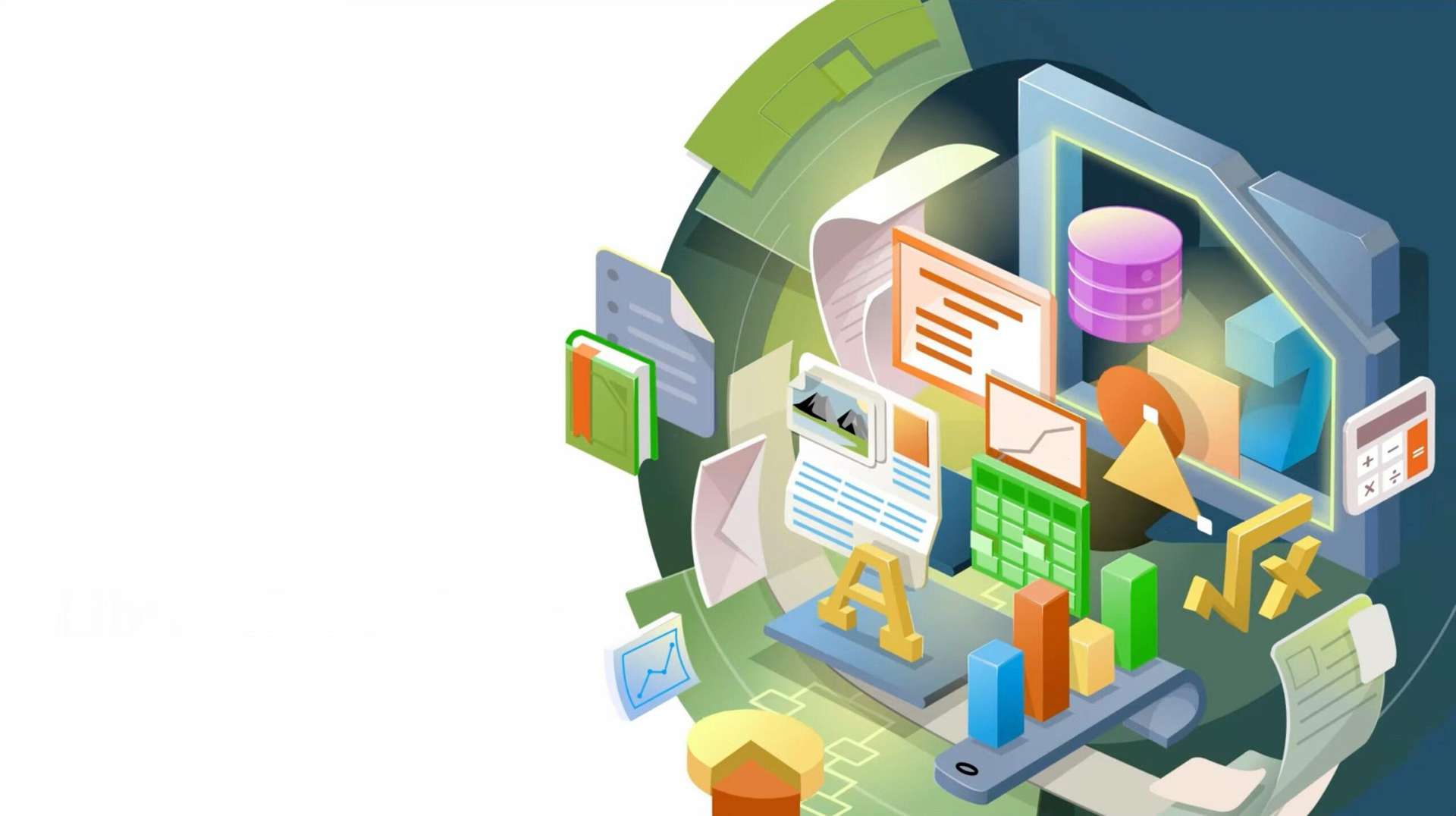Suite LibreOffice représentée par une accumulation d’icones d’applications.